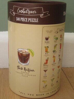 Cocktail Lover Jigsaw Puzzle 500pc Mixology Bar Drink Art Poster NWT Age 10+